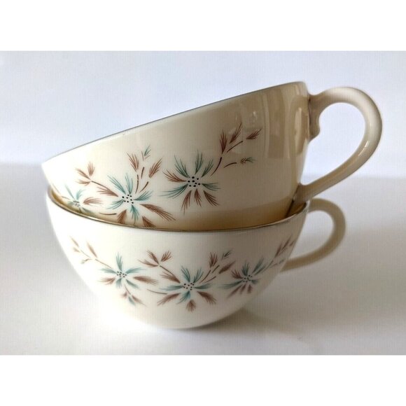 Lenox Wyndcrest Lot Of 2 Coffee Teacup Fine Bone China 5 Oz A500 Vintage USA - Picture 1 of 8